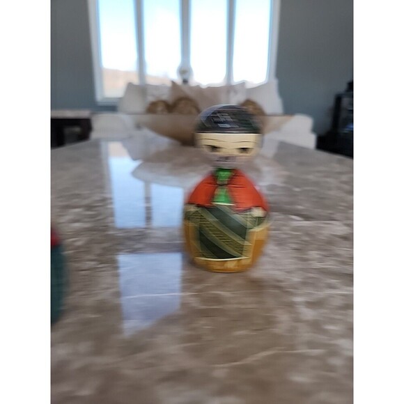 Vintage Painted Wooden Dolls. Pair - Picture 3 of 6